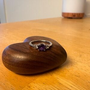925 stamped Silver Ring with Purple Gemstone amethyst African